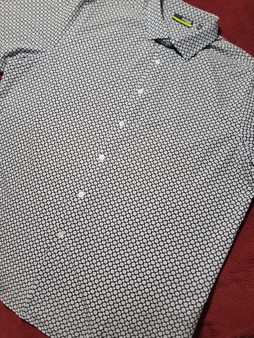 Murano Black & White Geometric Button-Down Shirt
